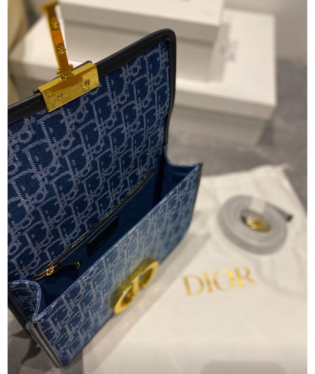 CHRISTIAN DIOR Синяя тканевая сумка через плечо, фото 4