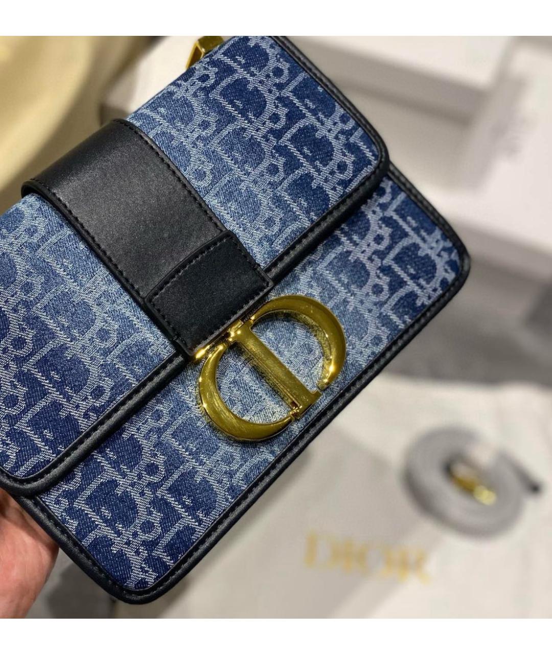 CHRISTIAN DIOR Синяя тканевая сумка через плечо, фото 2
