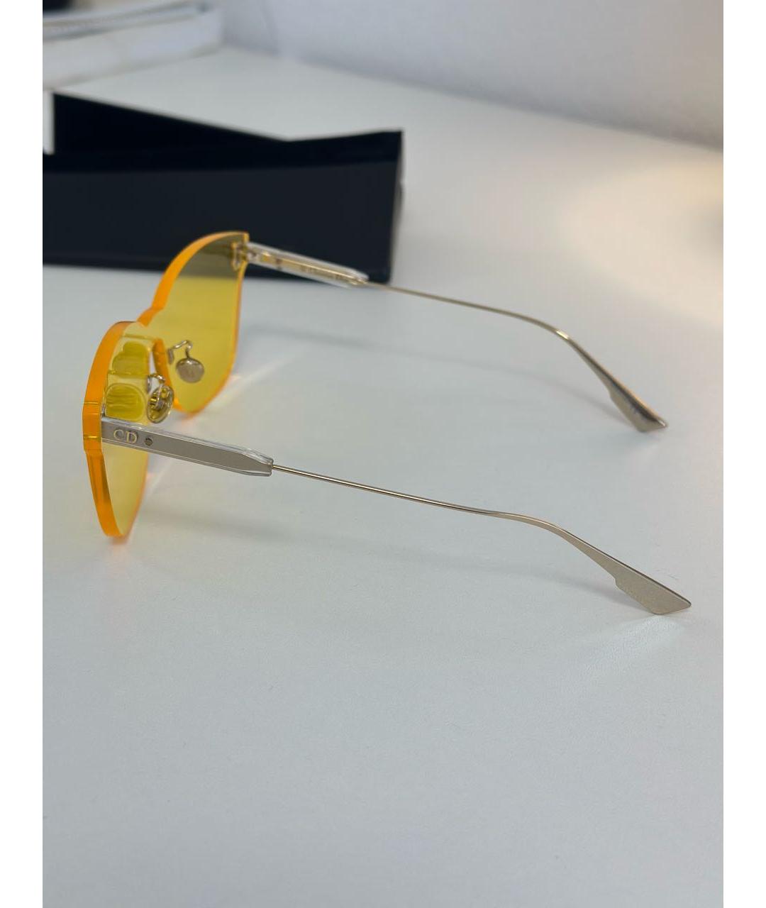 CHRISTIAN DIOR Желтые металлические солнцезащитные очки, фото 5