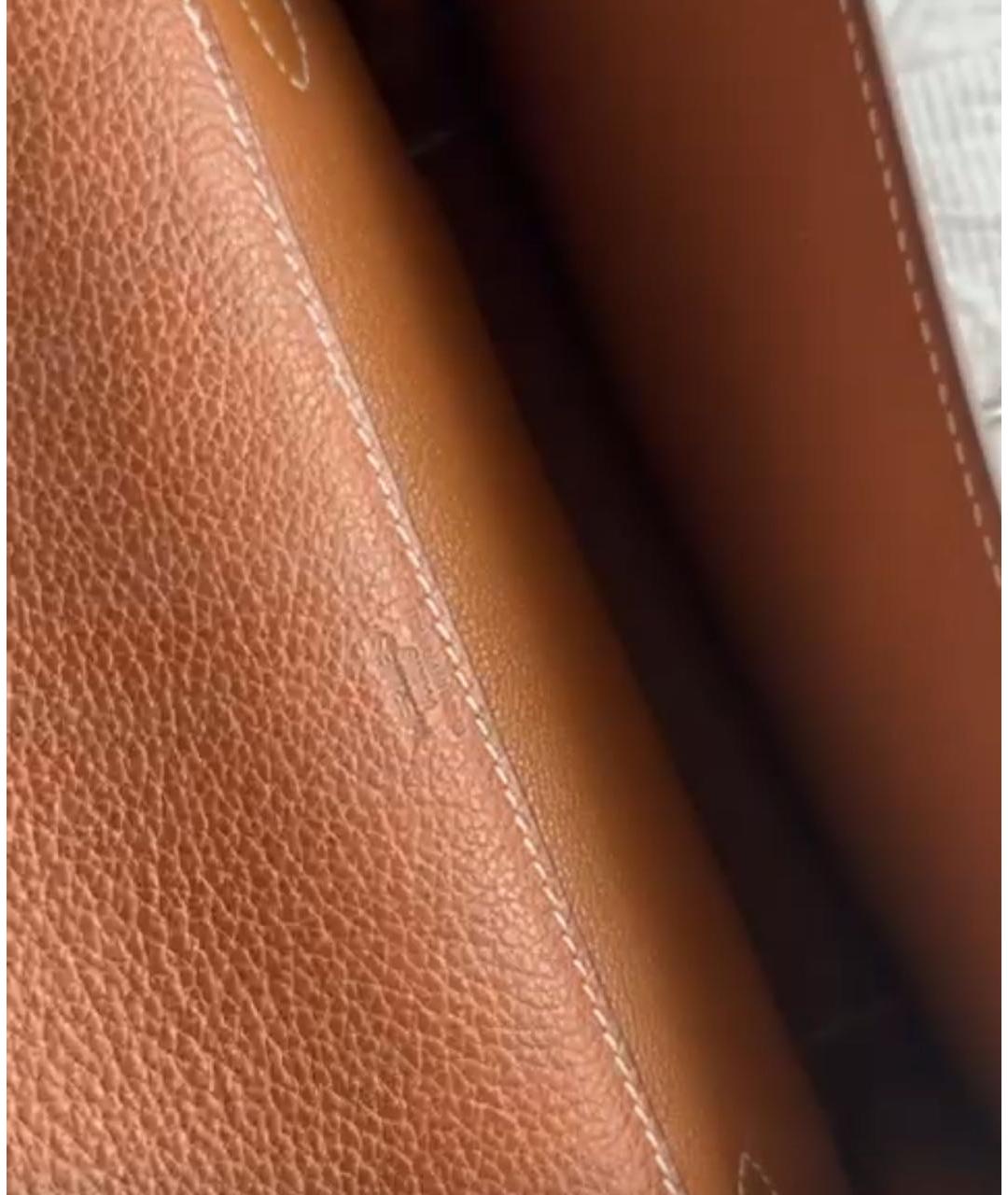 HERMES Коричневая кожаная барсетка, фото 3