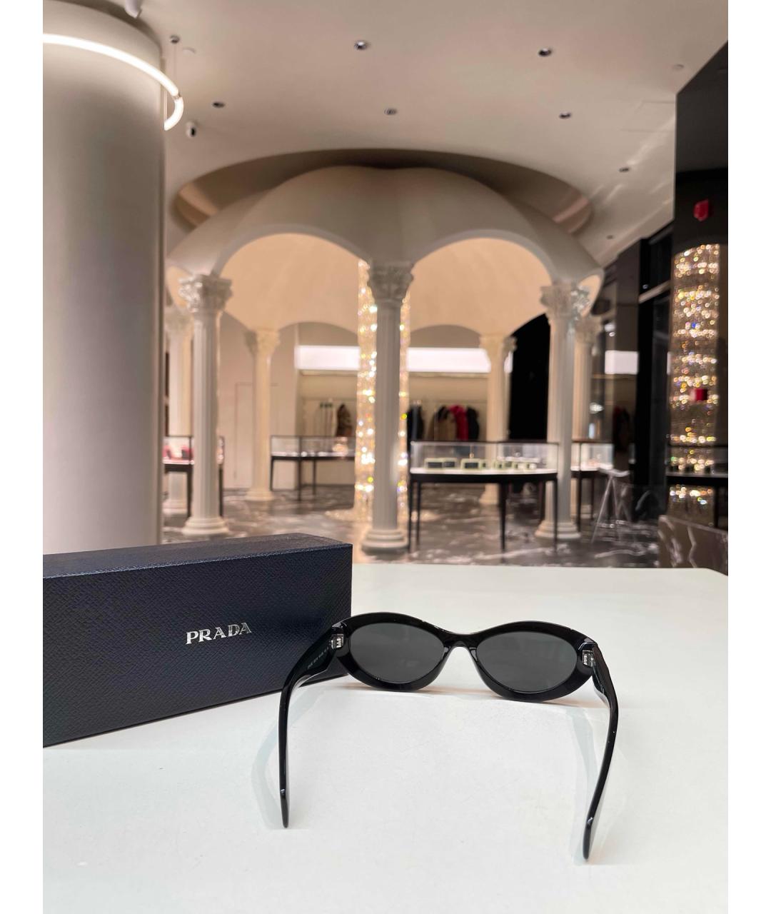 PRADA Черные деревянные солнцезащитные очки, фото 3