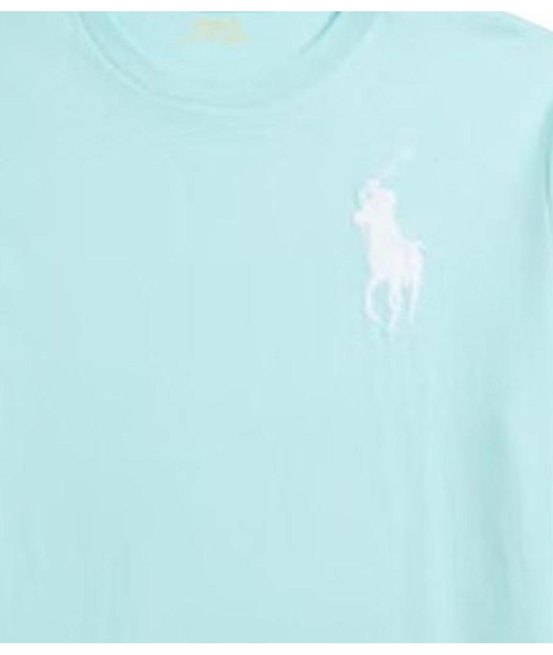 POLO RALPH LAUREN Голубая хлопковая футболка, фото 3