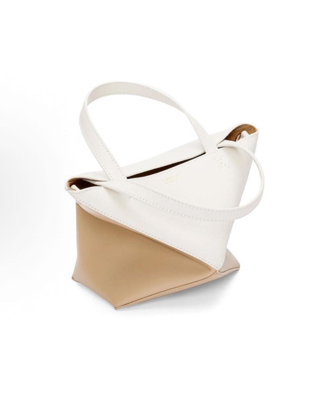 LOEWE Бежевая кожаная сумка тоут, фото 3