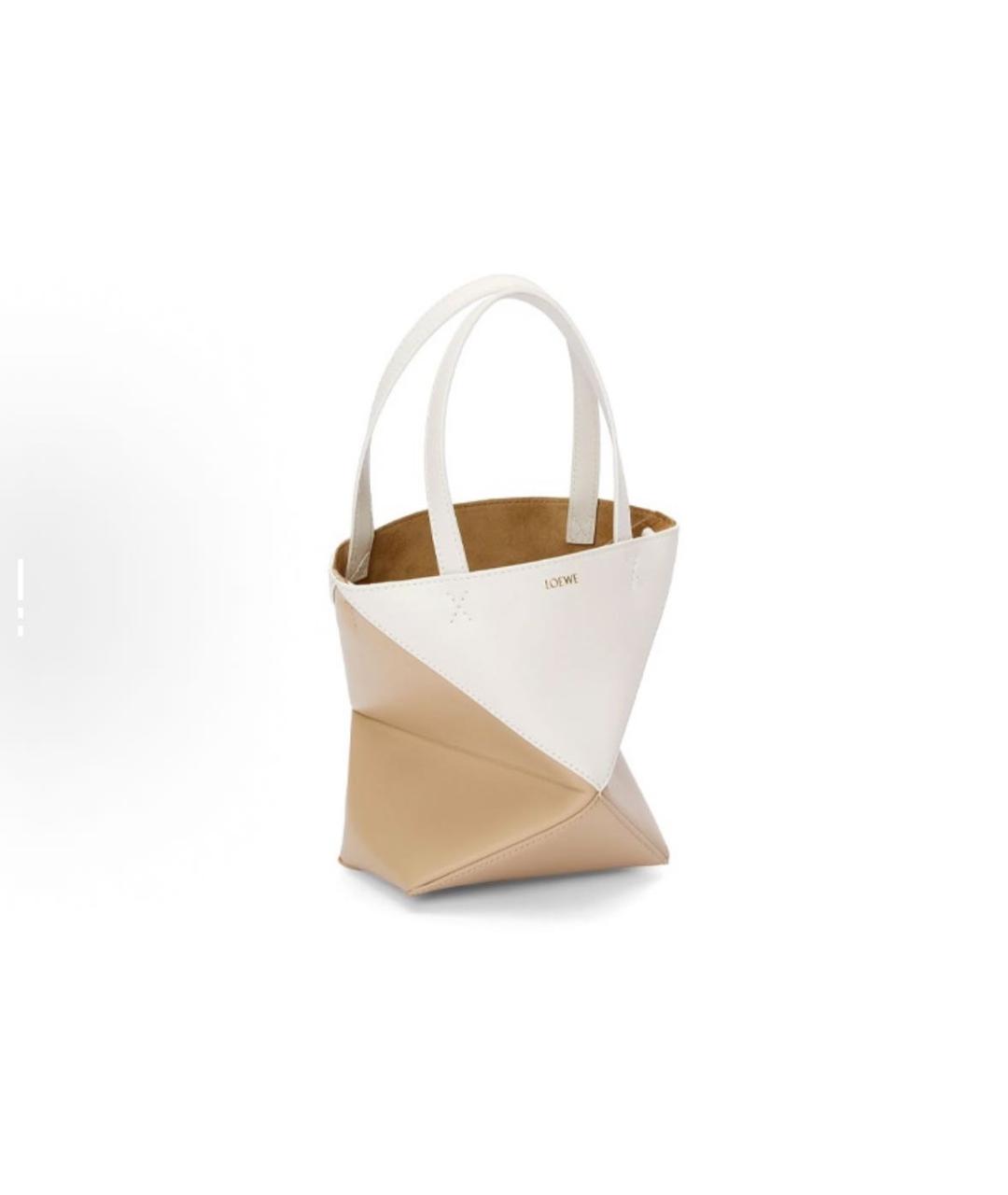 LOEWE Бежевая кожаная сумка тоут, фото 2