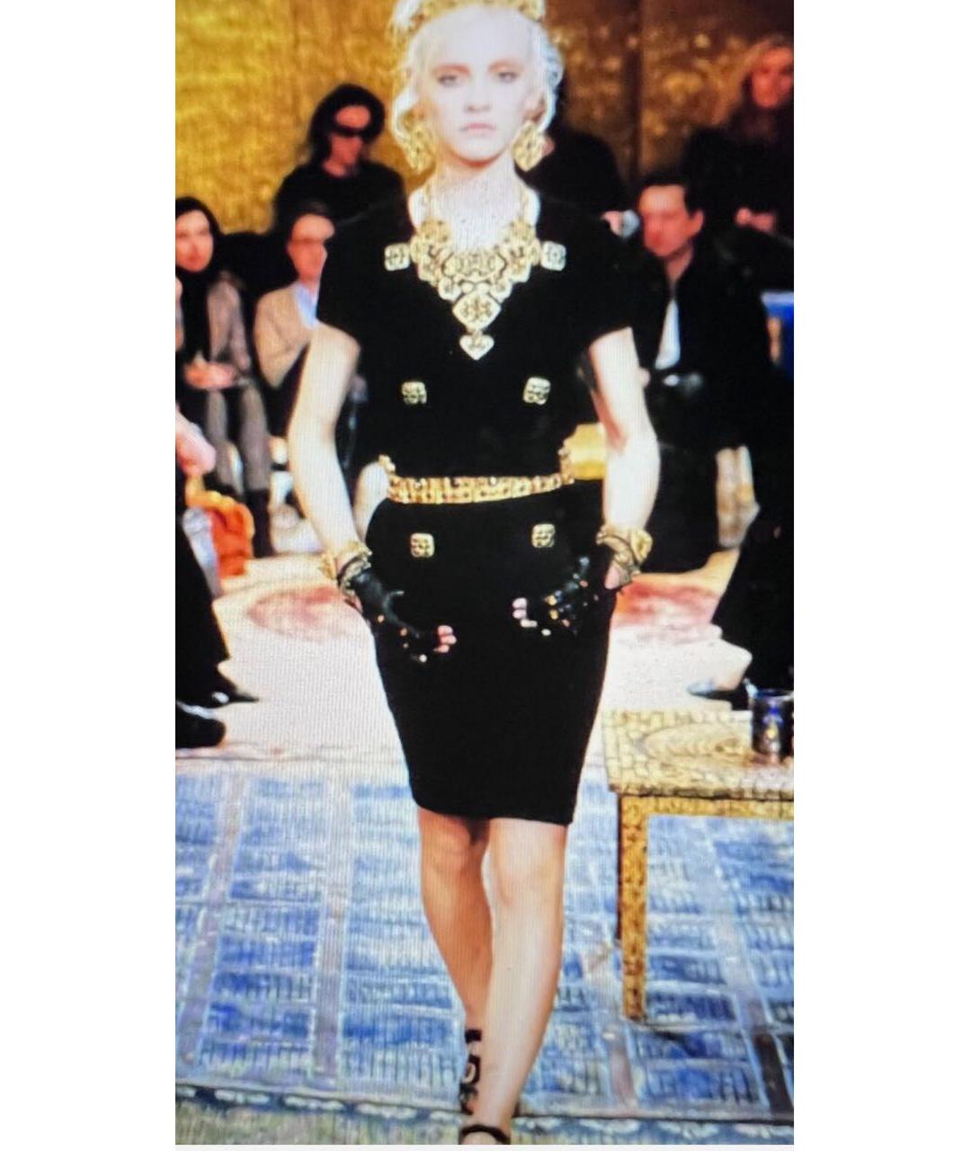 CHANEL Черное шерстяное коктейльное платье, фото 5