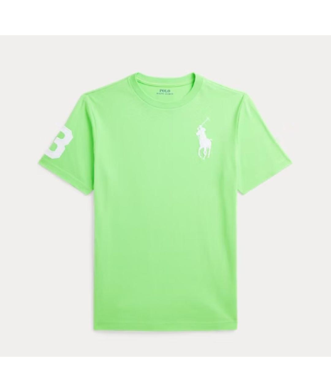 POLO RALPH LAUREN Салатовая хлопковая футболка, фото 6