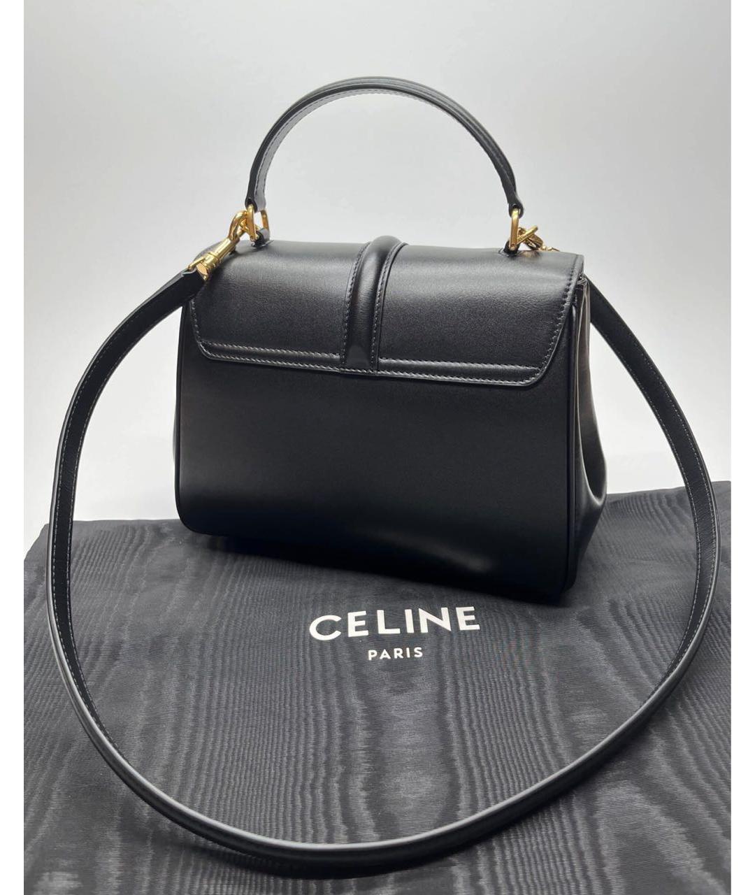 CELINE Черная кожаная сумка с короткими ручками, фото 3