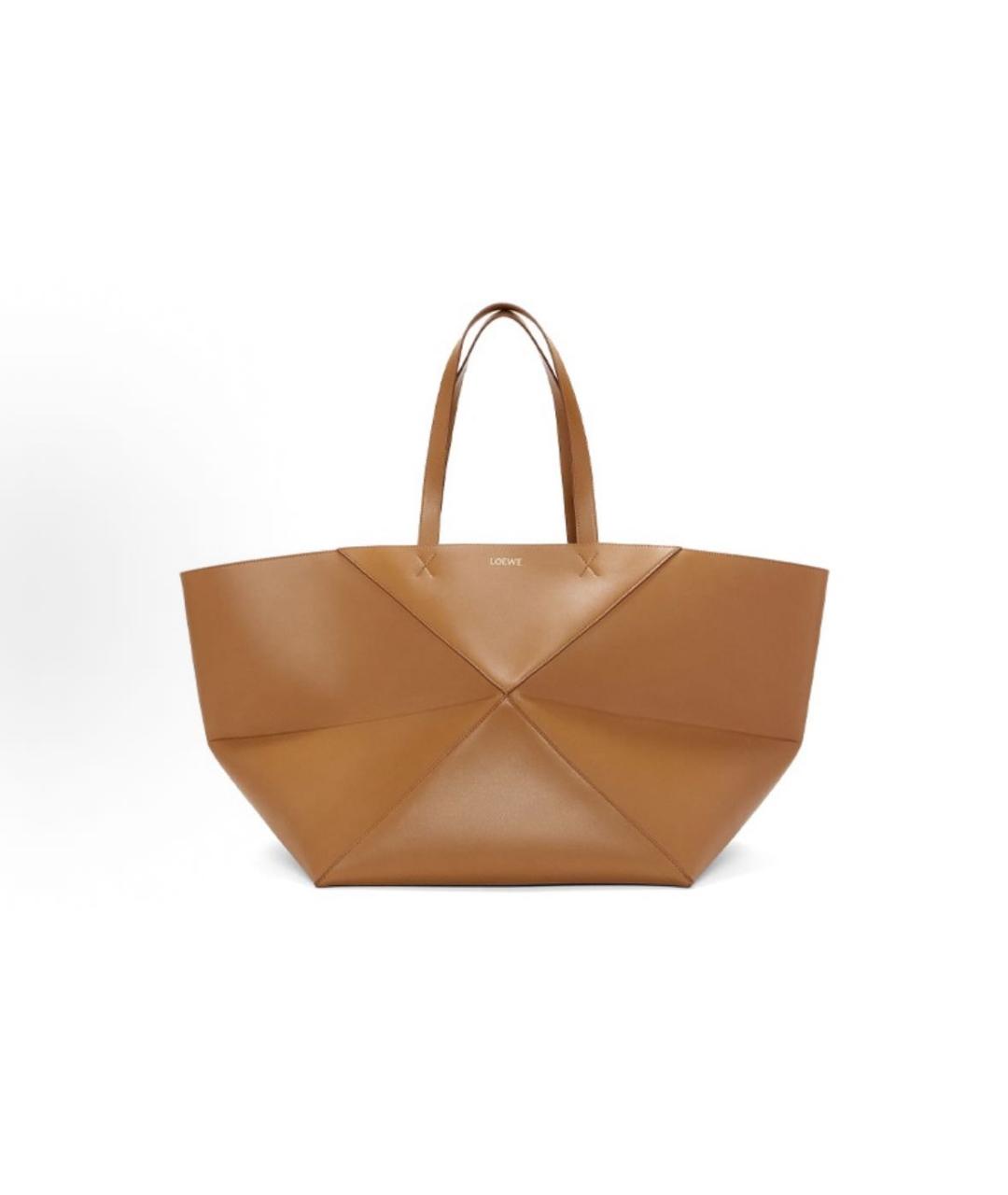 LOEWE Коричневая кожаная сумка тоут, фото 1