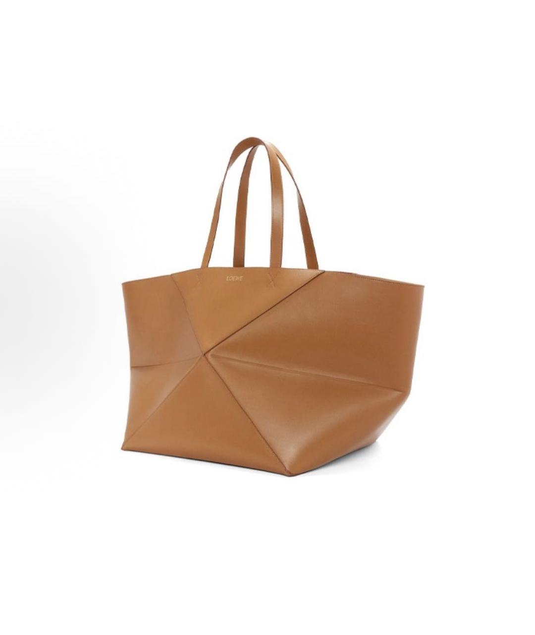 LOEWE Коричневая кожаная сумка тоут, фото 2