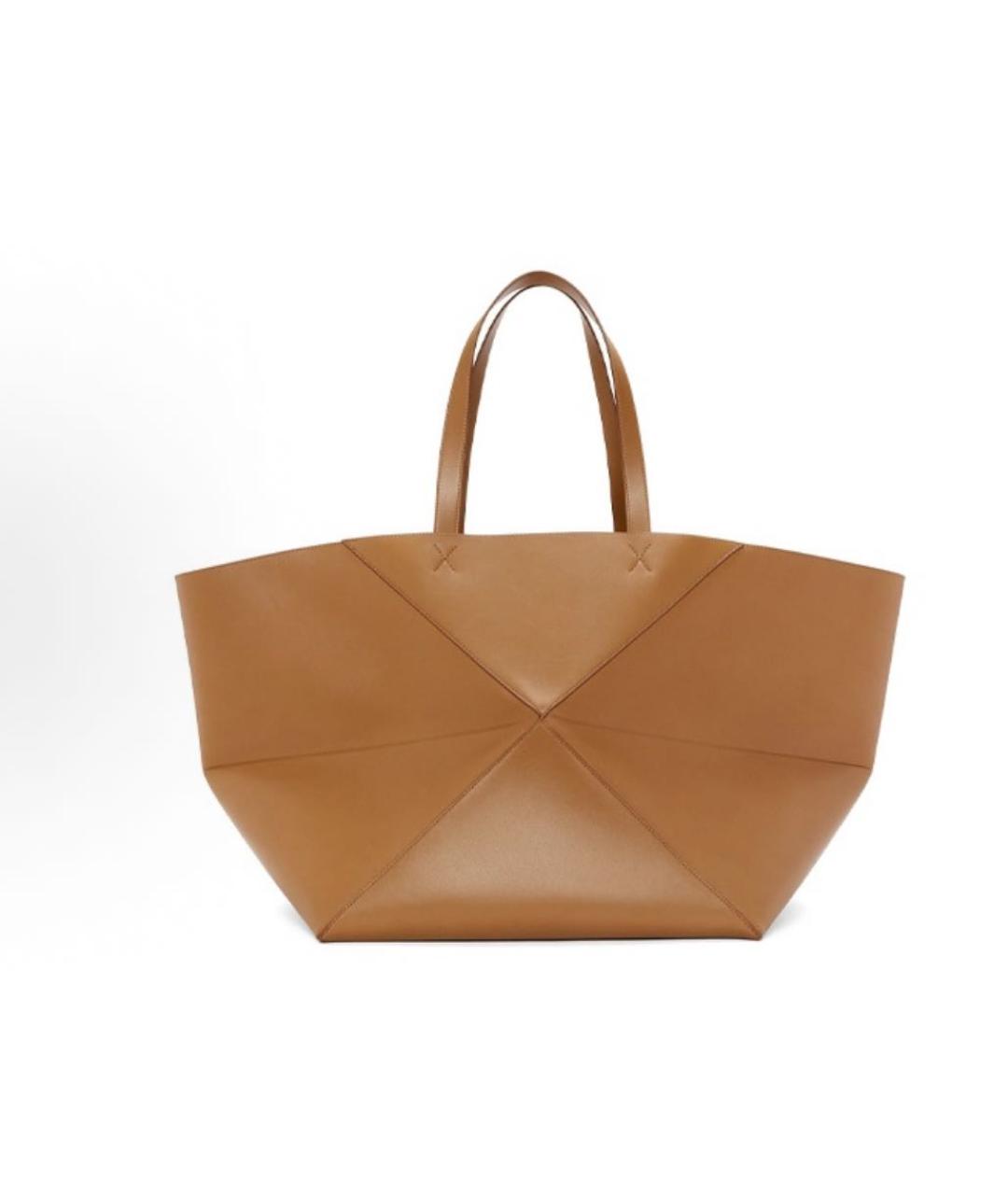 LOEWE Коричневая кожаная сумка тоут, фото 3