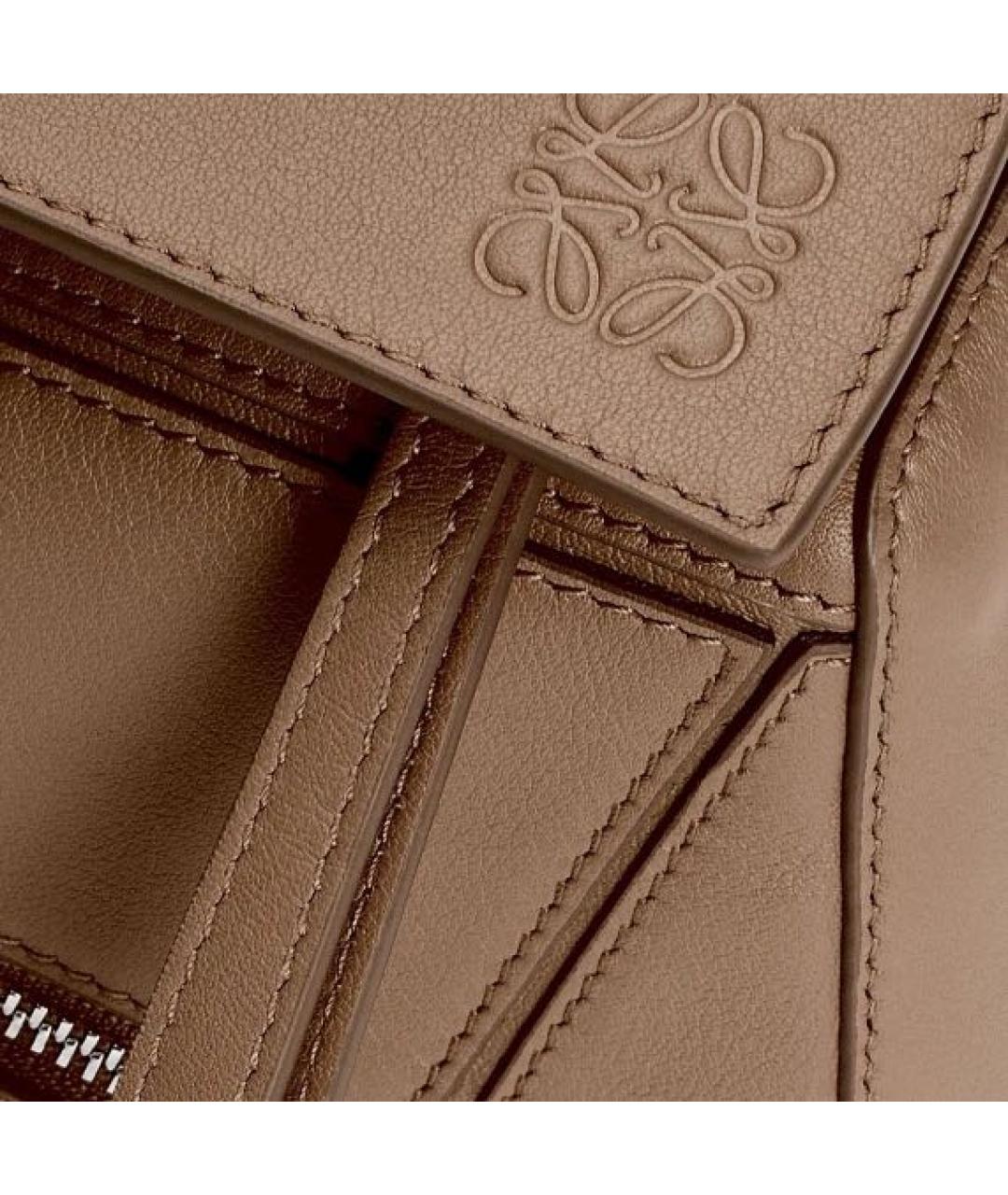 LOEWE Коричневая кожаная поясная сумка, фото 5
