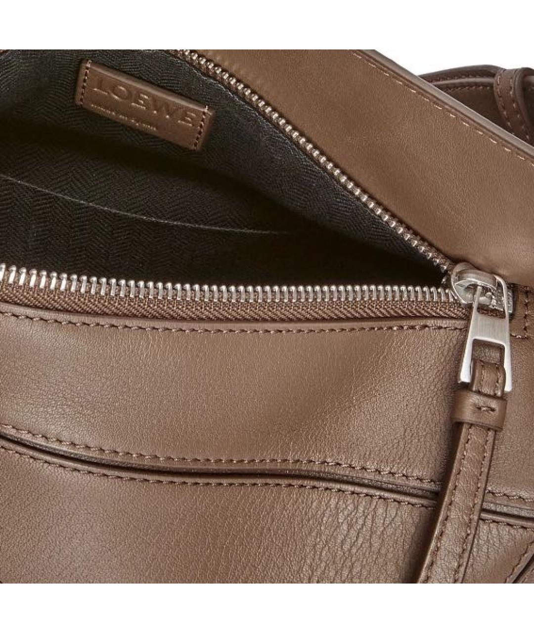 LOEWE Коричневая кожаная поясная сумка, фото 6