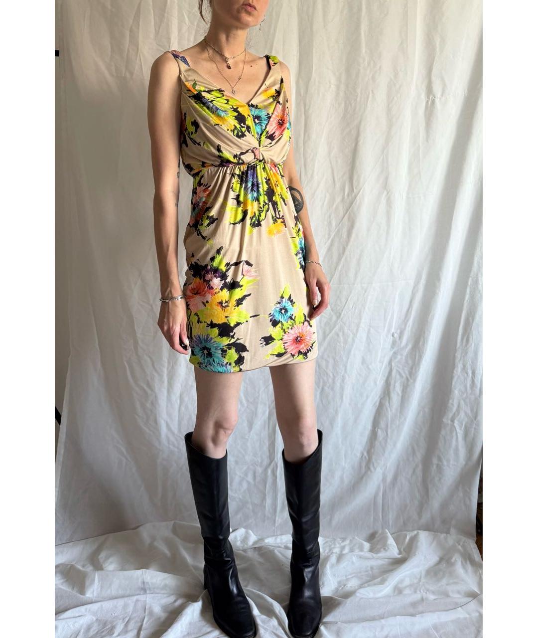 BLUMARINE Мульти шелковое повседневное платье, фото 6