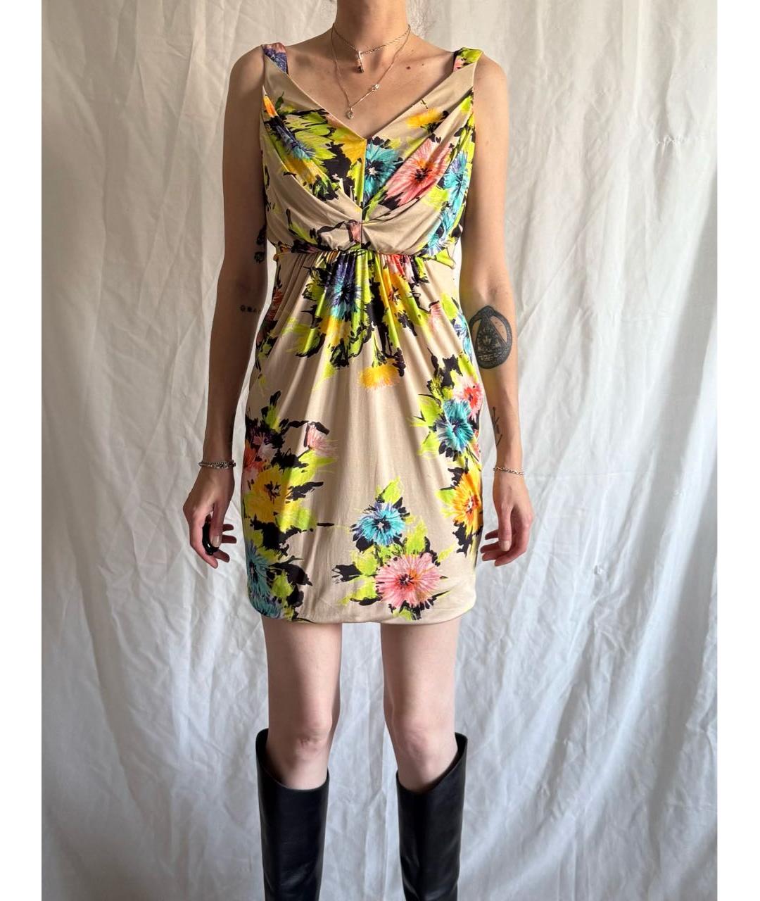 BLUMARINE Мульти шелковое повседневное платье, фото 5