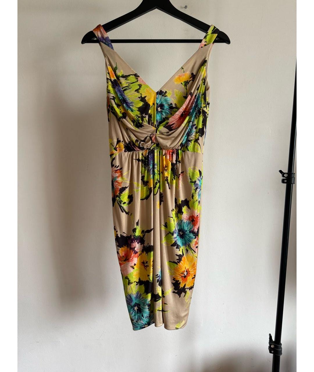BLUMARINE Мульти шелковое повседневное платье, фото 7