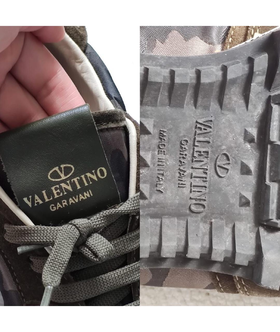 VALENTINO Коричневые замшевые низкие кроссовки / кеды, фото 6