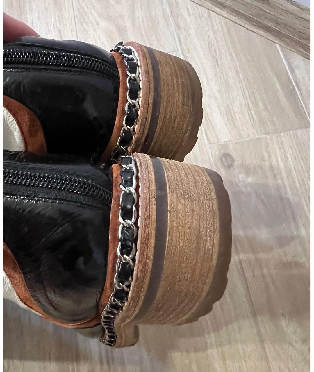 CHANEL Коричневые кожаные ботфорты, фото 5