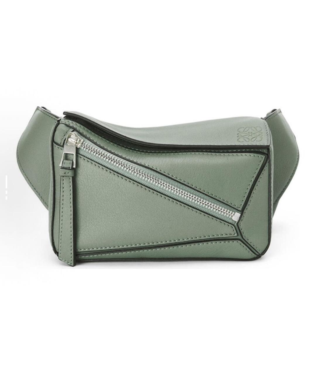 LOEWE Салатовая кожаная поясная сумка, фото 1