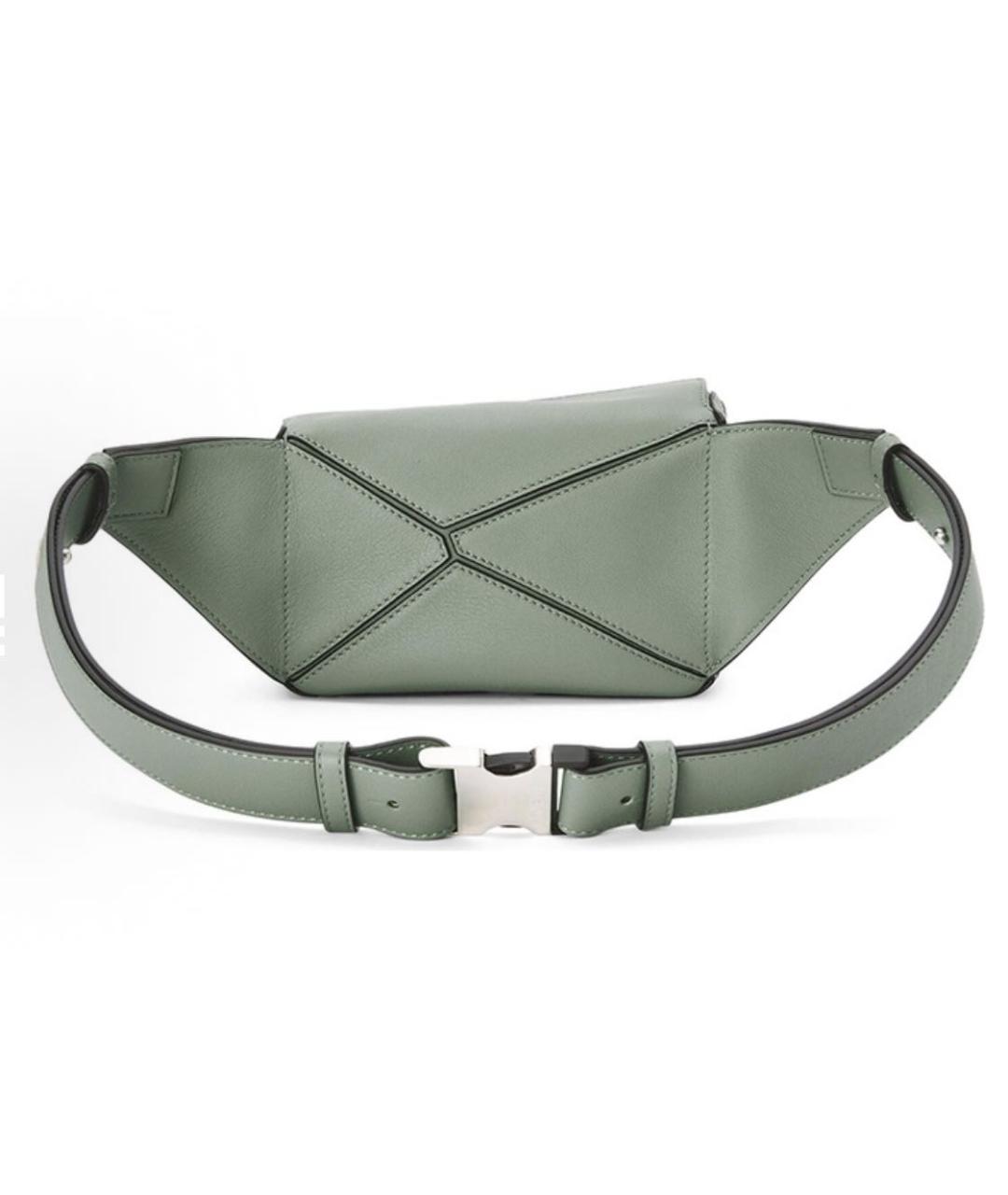 LOEWE Салатовая кожаная поясная сумка, фото 4
