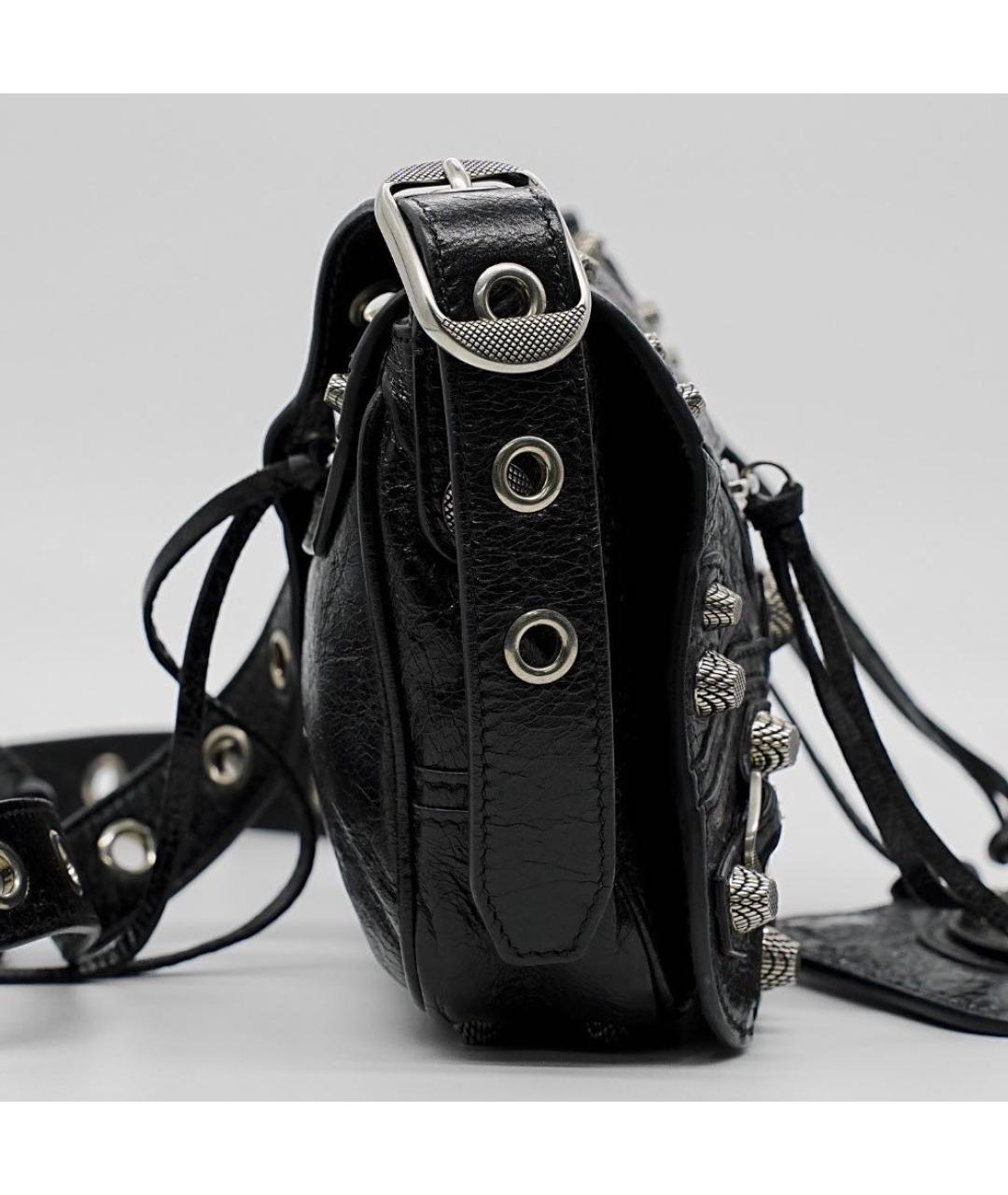 BALENCIAGA Черная кожаная сумка через плечо, фото 3