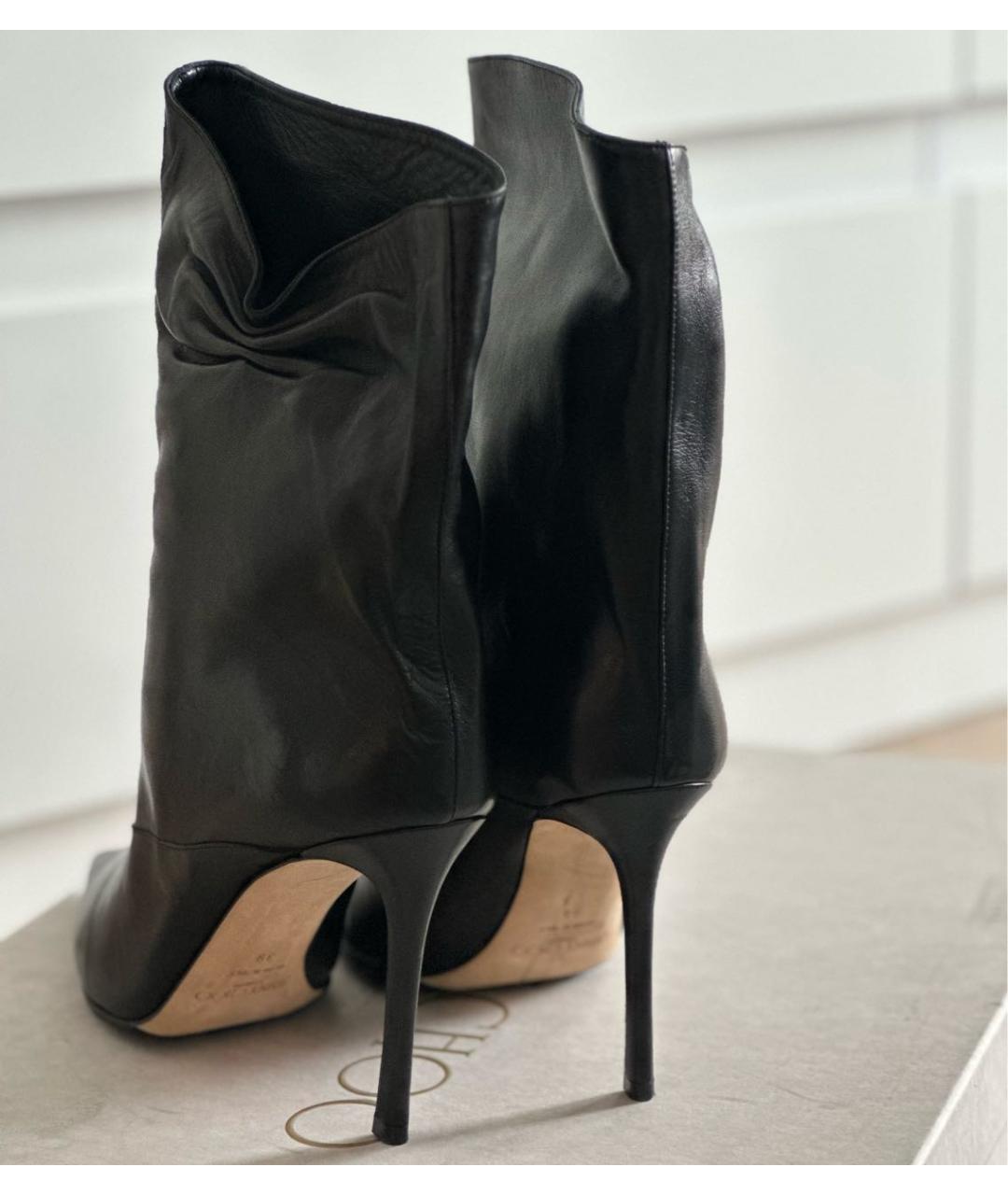 JIMMY CHOO Черные кожаные ботильоны, фото 4