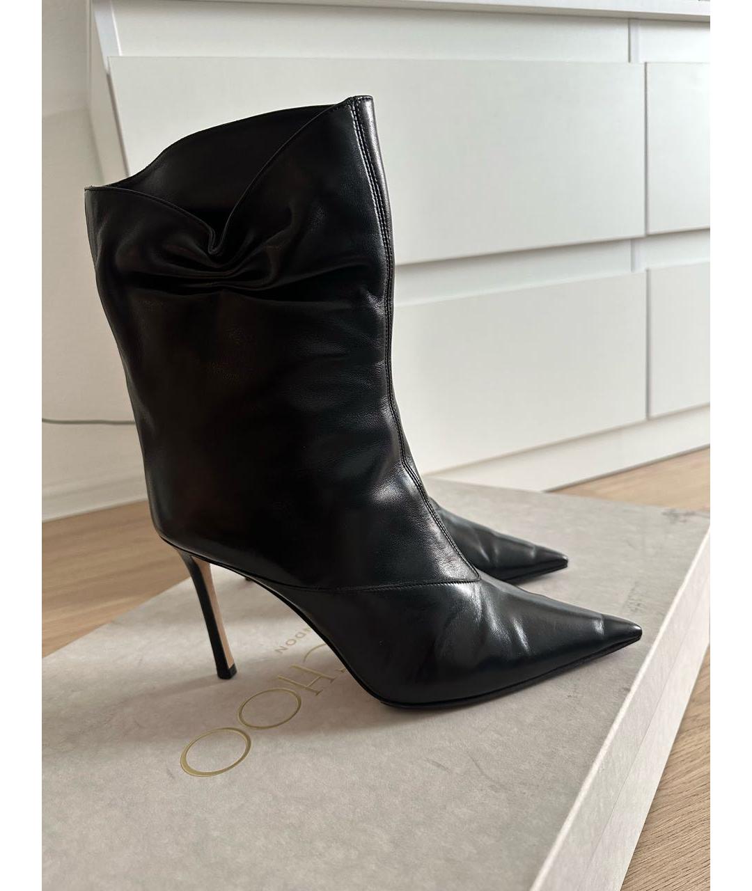 JIMMY CHOO Черные кожаные ботильоны, фото 9