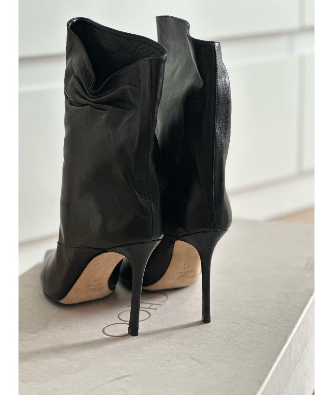JIMMY CHOO Черные кожаные ботильоны, фото 3