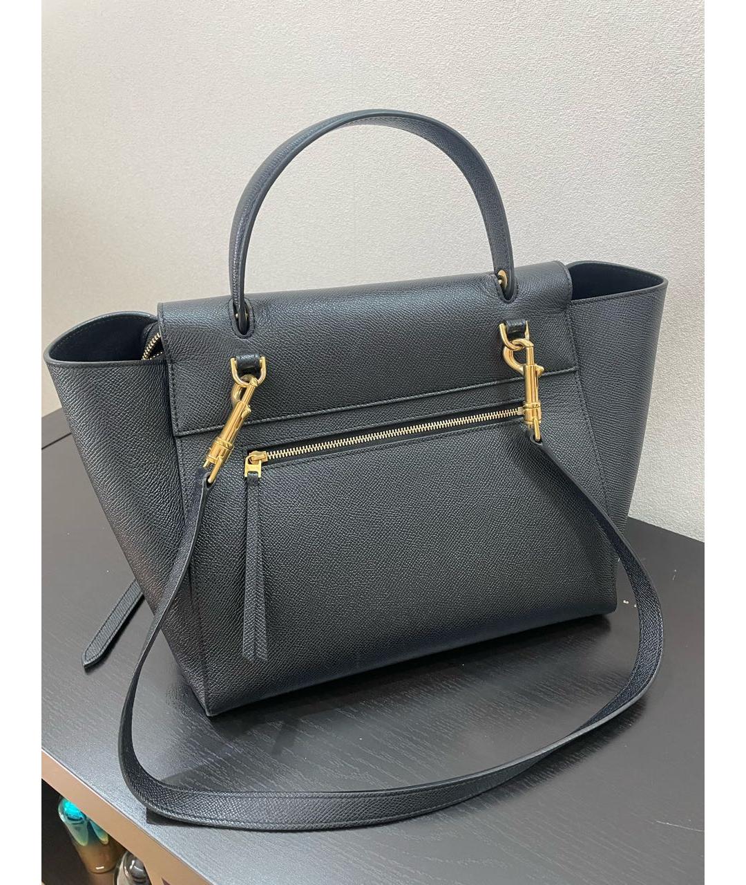 CELINE Черная кожаная сумка с короткими ручками, фото 3