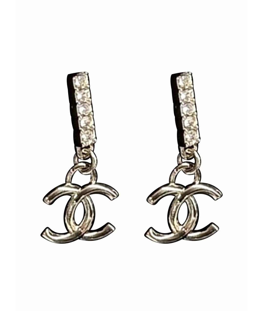 CHANEL Серебряные металлические серьги, фото 1