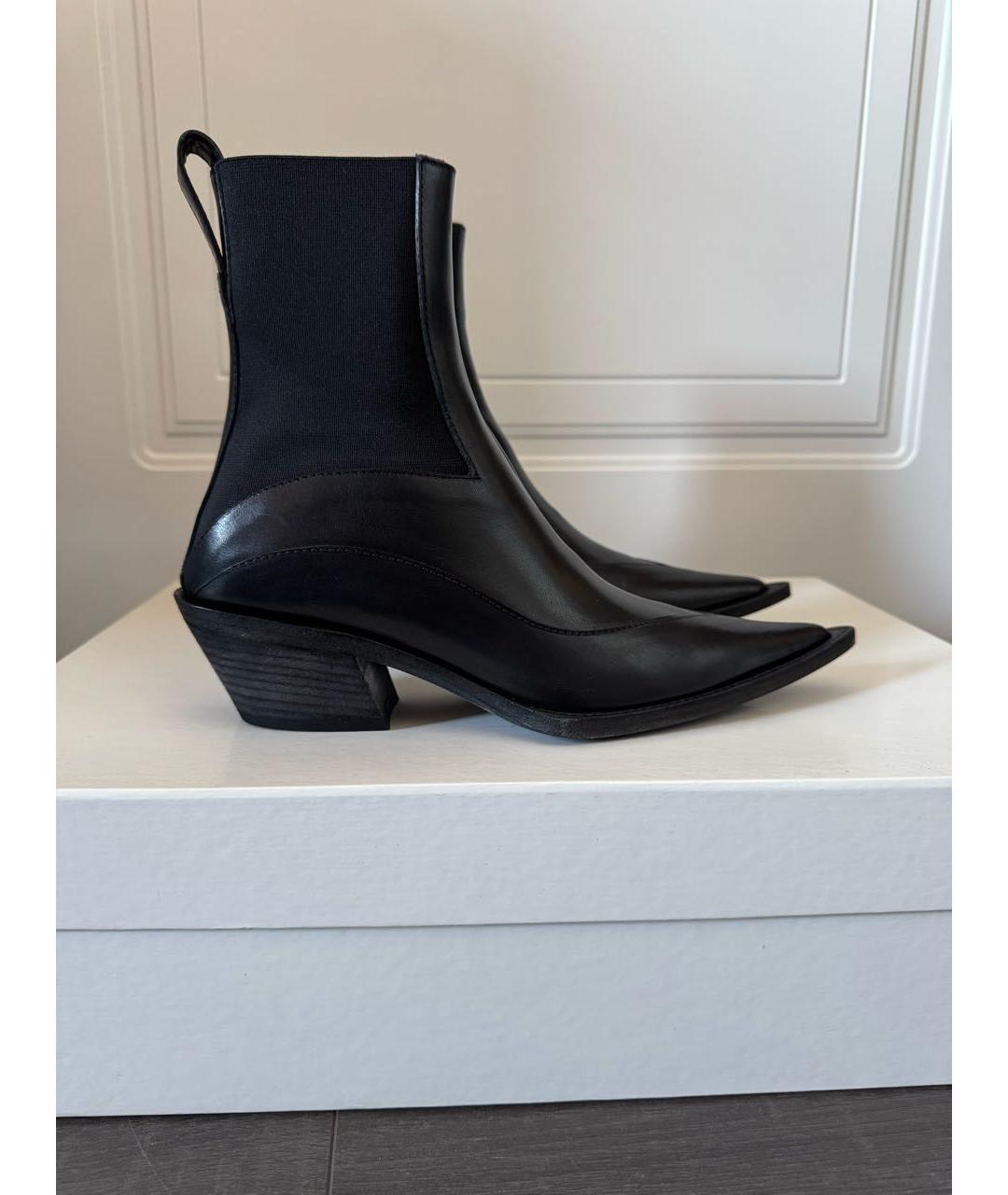 HAIDER ACKERMANN Черные кожаные ботильоны, фото 9