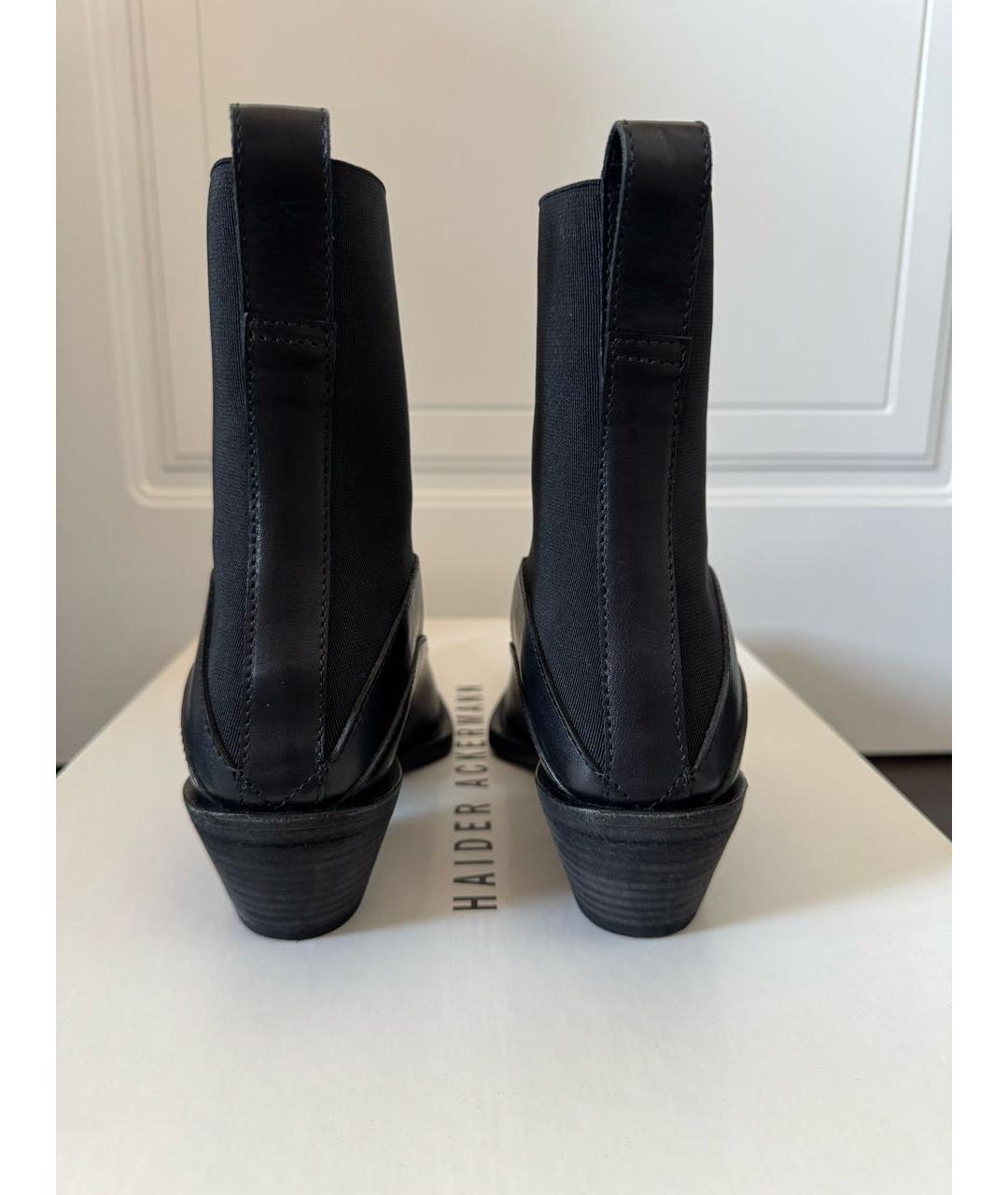 HAIDER ACKERMANN Черные кожаные ботильоны, фото 4