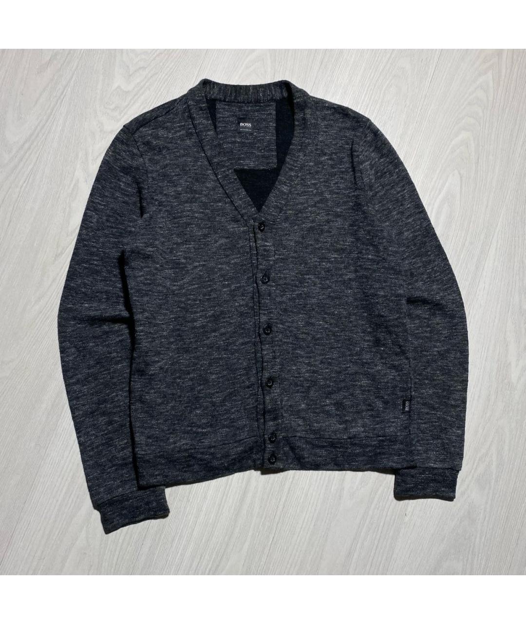 HUGO BOSS Антрацитовый хлопковый кардиган, фото 4