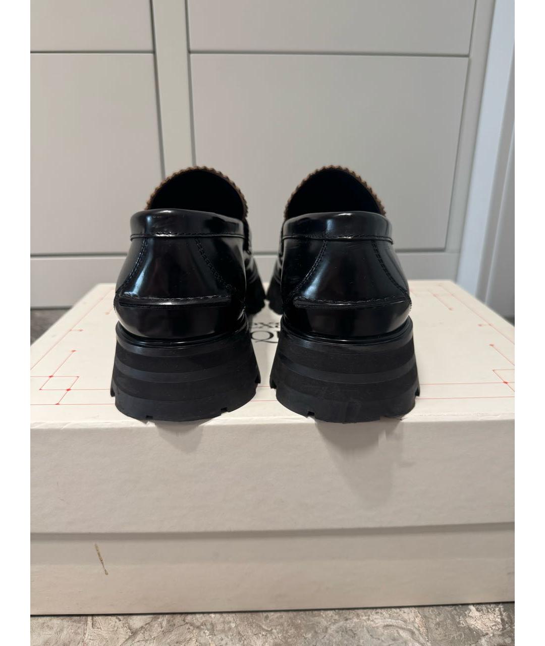 ALEXANDER MCQUEEN Черные кожаные лоферы, фото 4