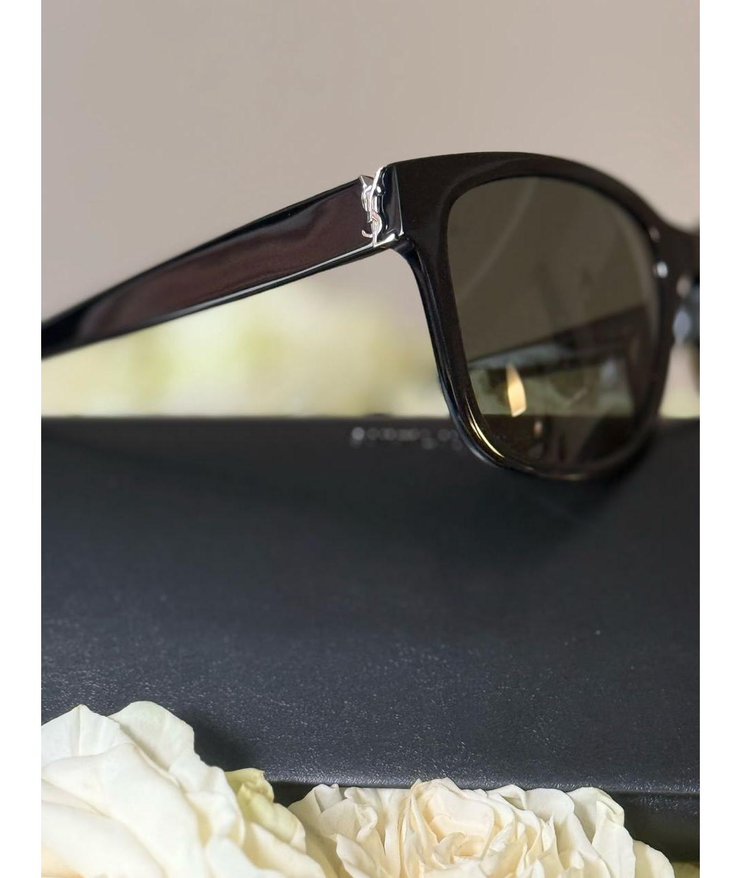 SAINT LAURENT Черные пластиковые солнцезащитные очки, фото 6