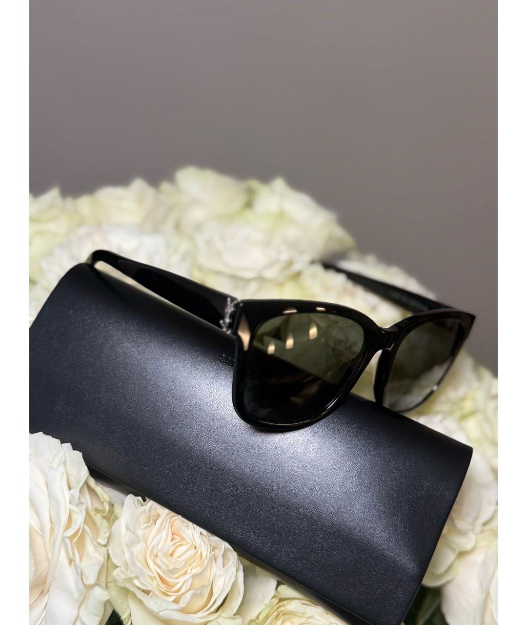 SAINT LAURENT Черные пластиковые солнцезащитные очки, фото 8