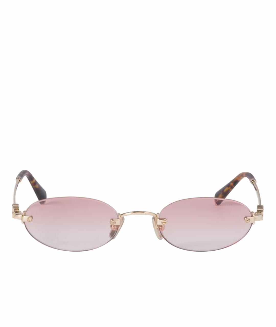 MIU MIU Розовые металлические солнцезащитные очки, фото 1