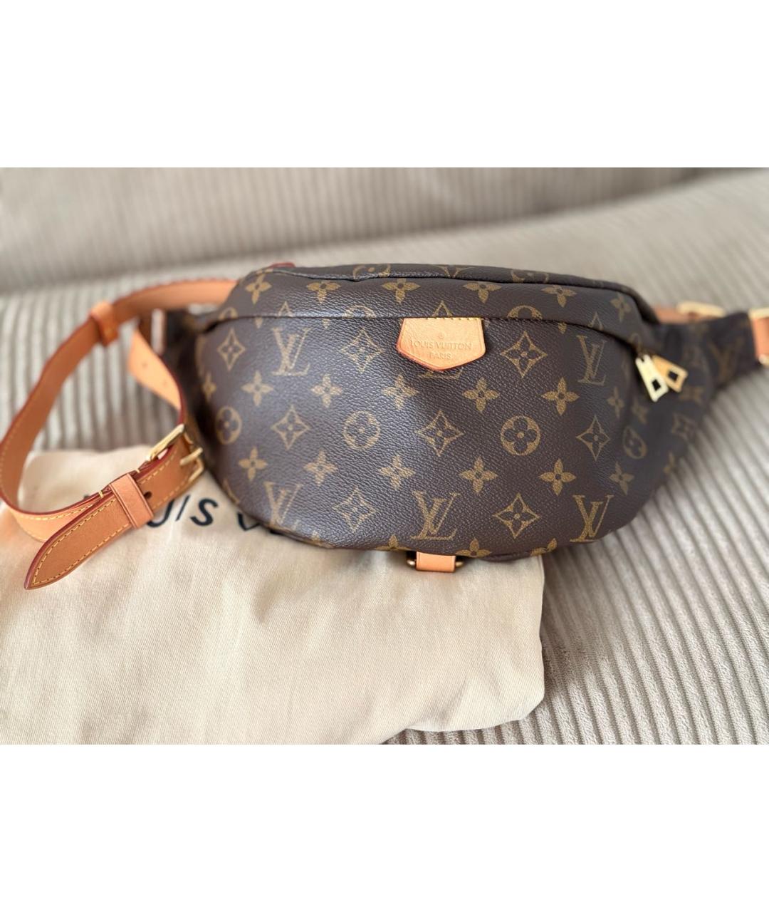 LOUIS VUITTON Коричневая поясная сумка, фото 2