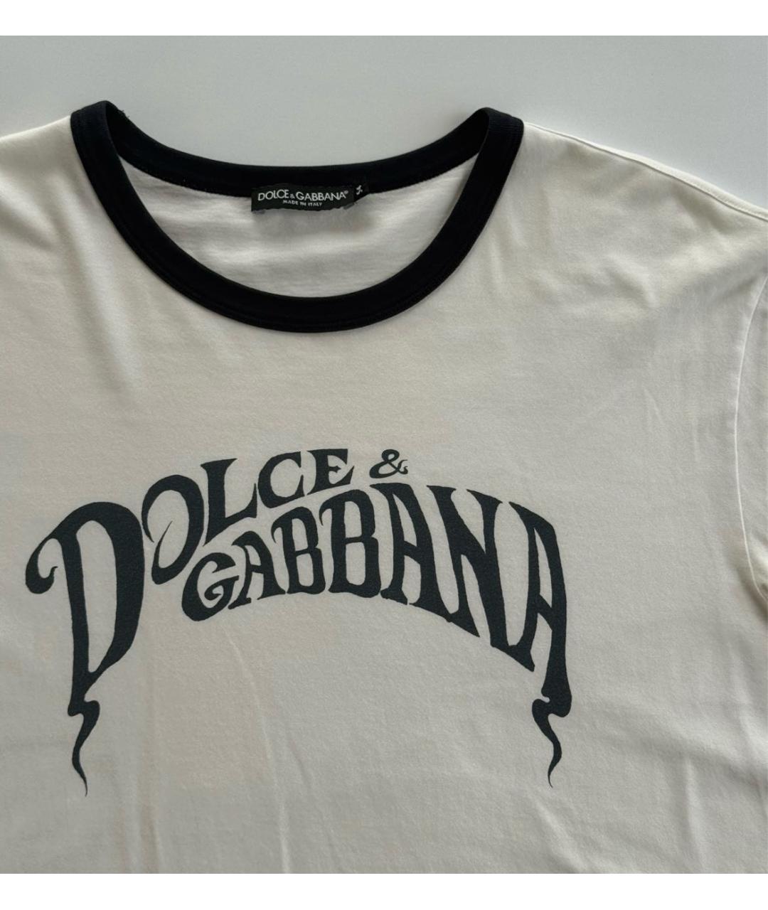 DOLCE&GABBANA Белая хлопковая футболка, фото 3