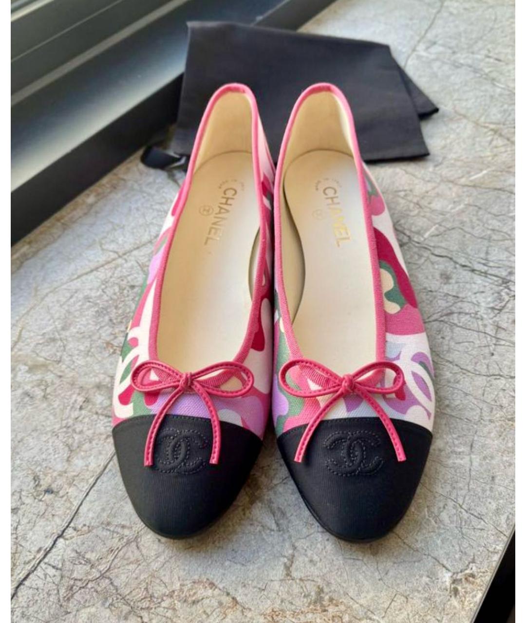 CHANEL Розовые кожаные балетки, фото 2