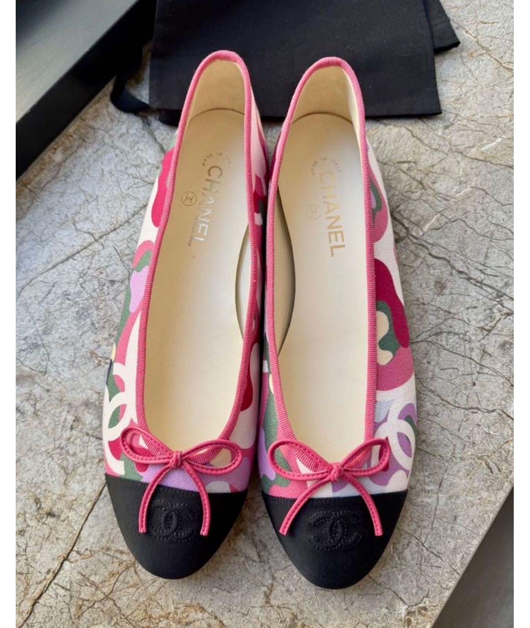CHANEL Розовые кожаные балетки, фото 3