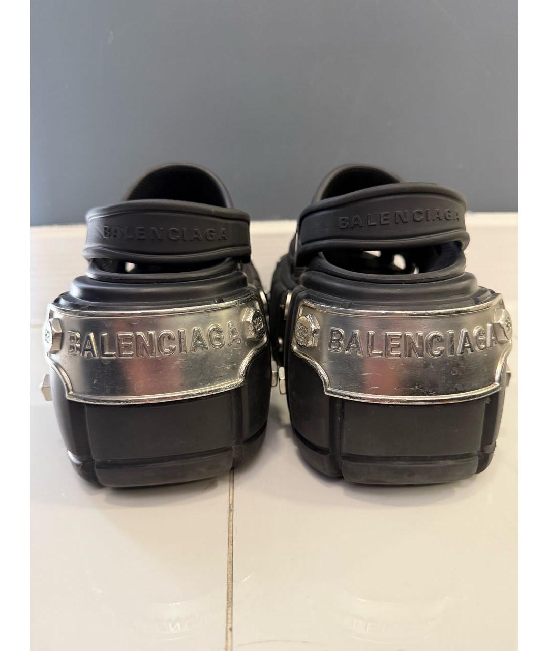BALENCIAGA Черные резиновые мюли, фото 3