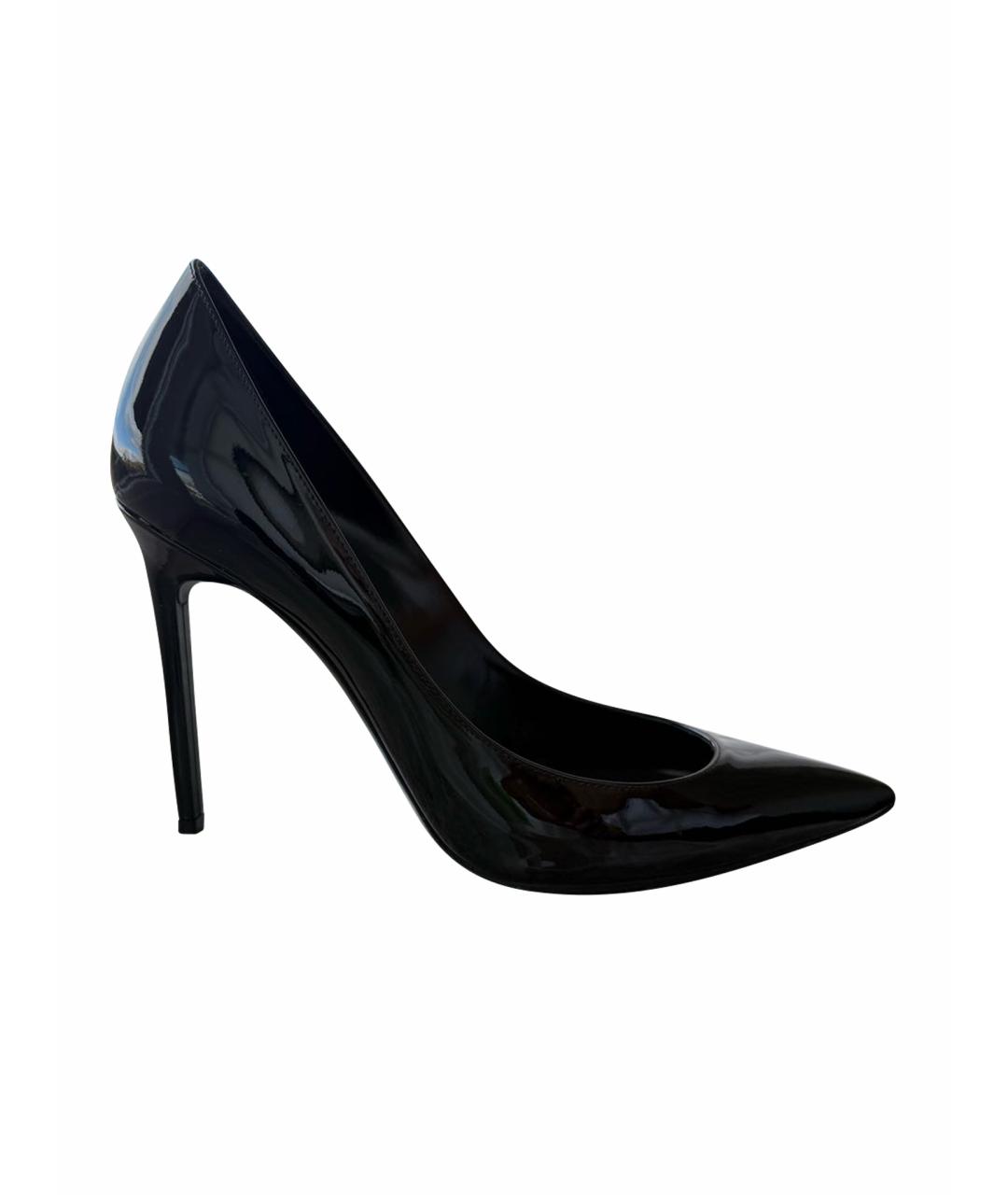 SAINT LAURENT Черные туфли из лакированной кожи, фото 1