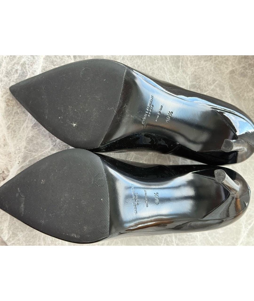 SAINT LAURENT Черные туфли из лакированной кожи, фото 5