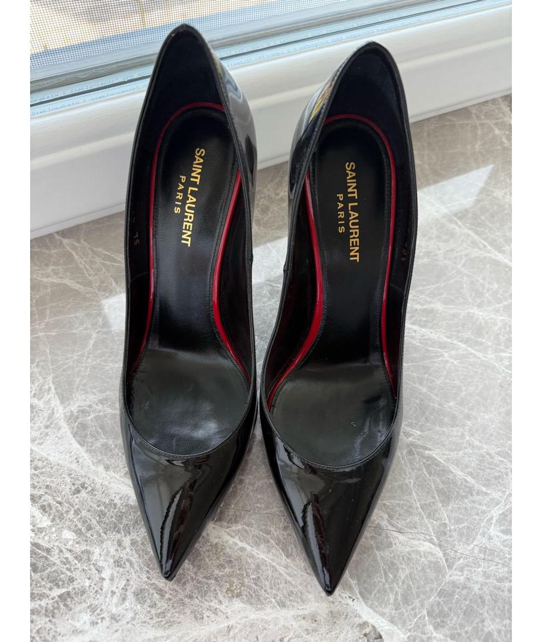 SAINT LAURENT Черные туфли из лакированной кожи, фото 2