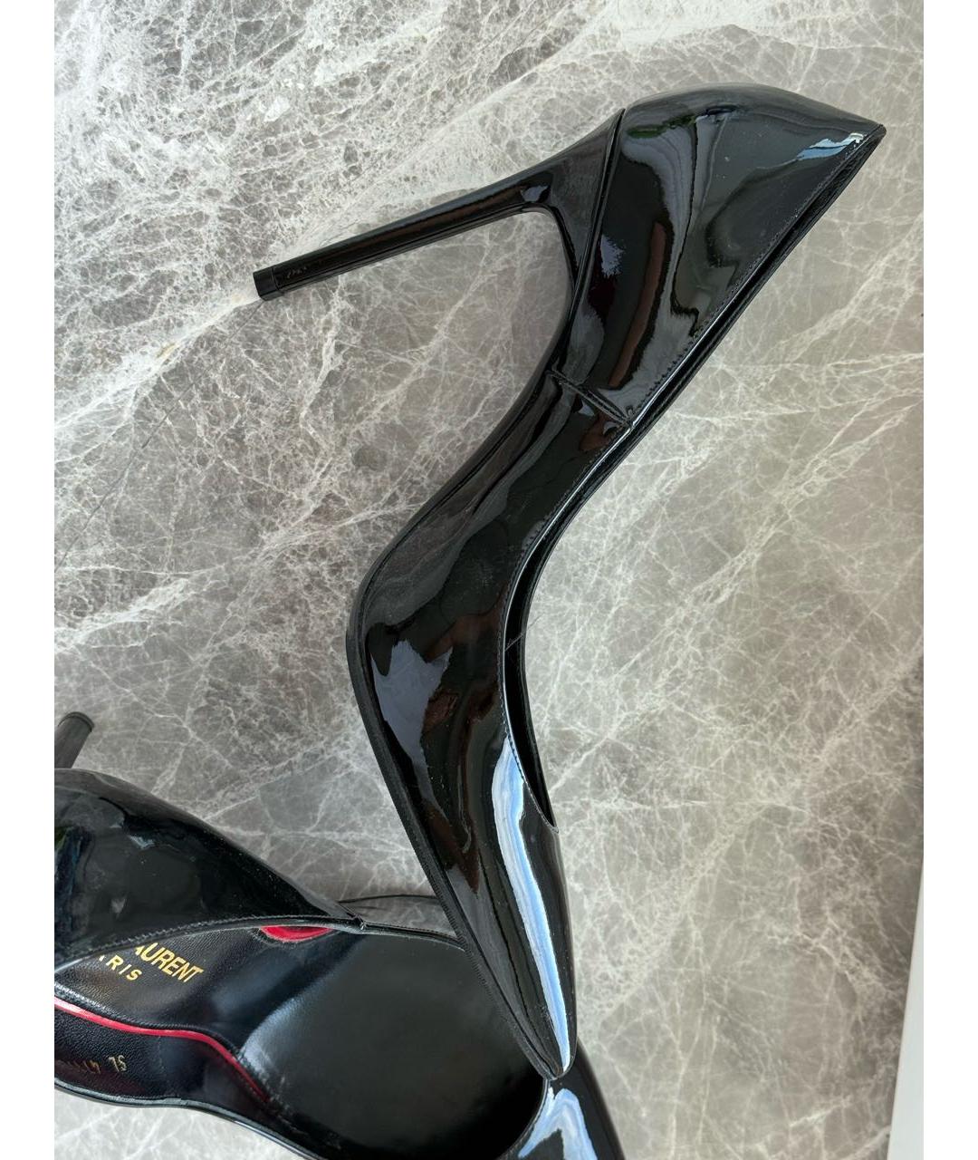 SAINT LAURENT Черные туфли из лакированной кожи, фото 6