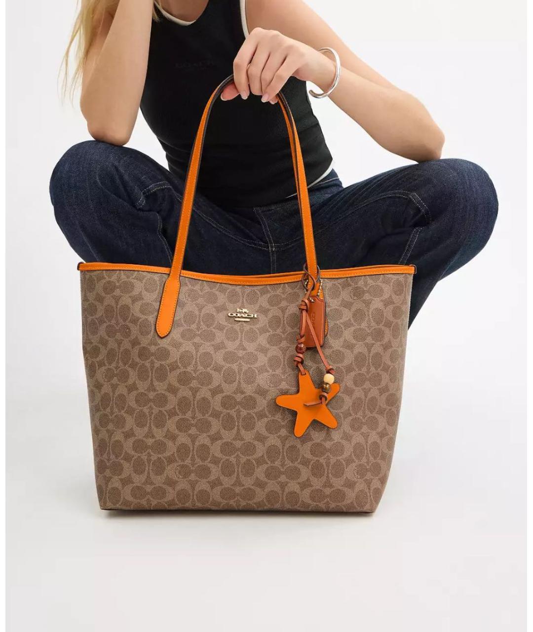 COACH Коричневая сумка тоут, фото 5