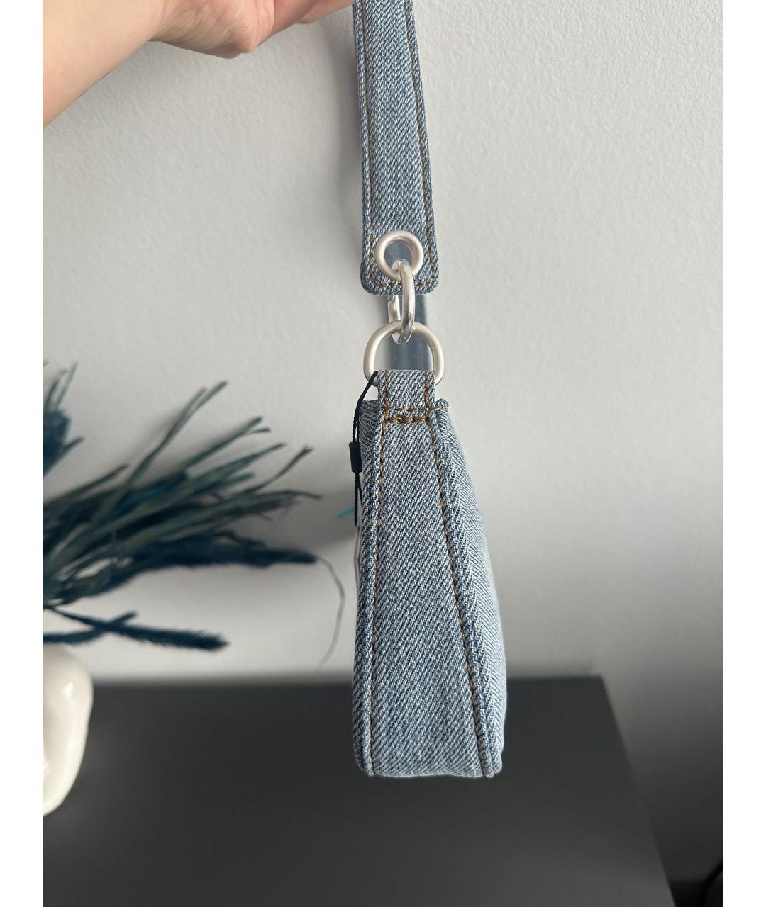 CALVIN KLEIN Голубая деним сумка с короткими ручками, фото 3