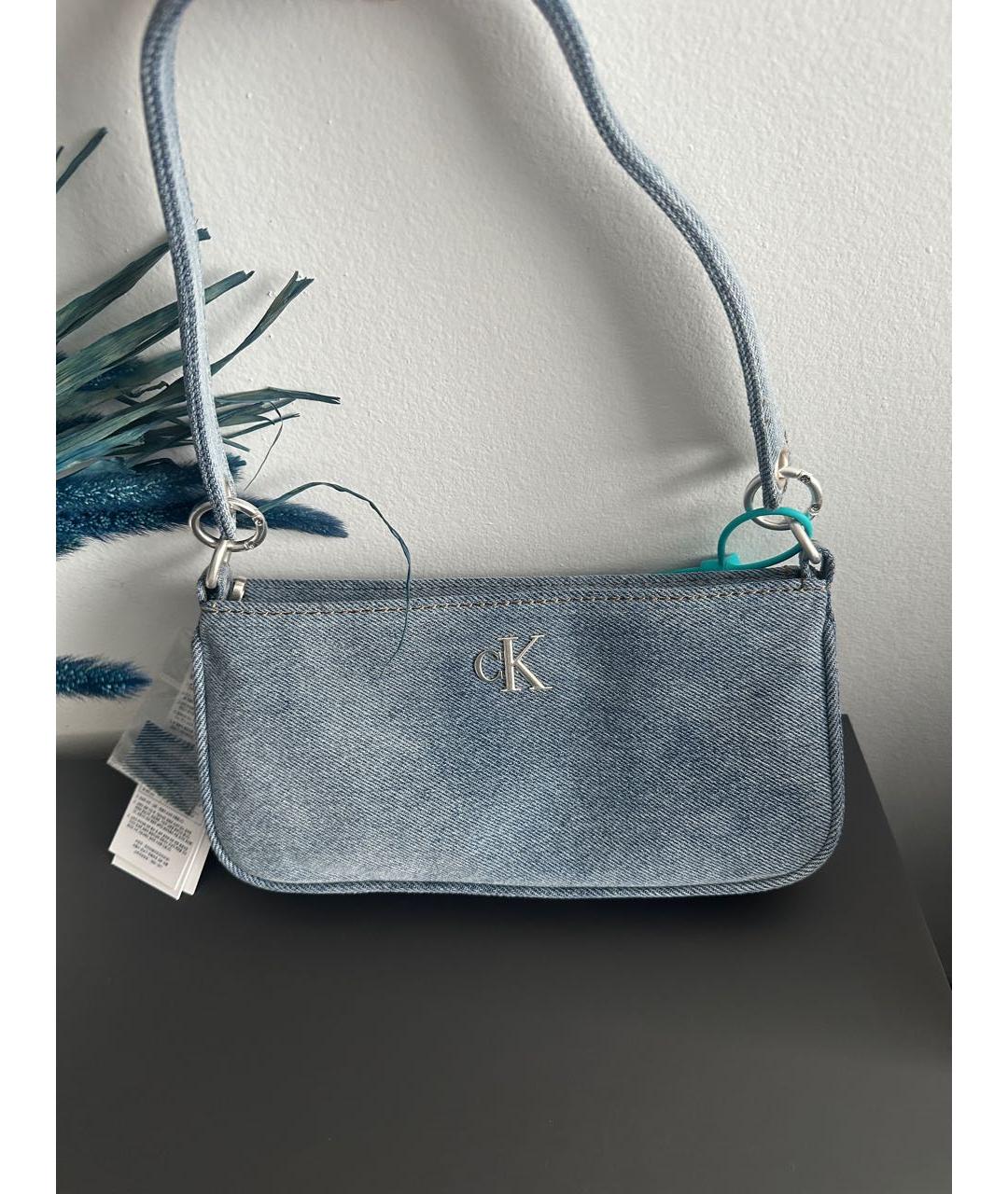 CALVIN KLEIN Голубая деним сумка с короткими ручками, фото 2