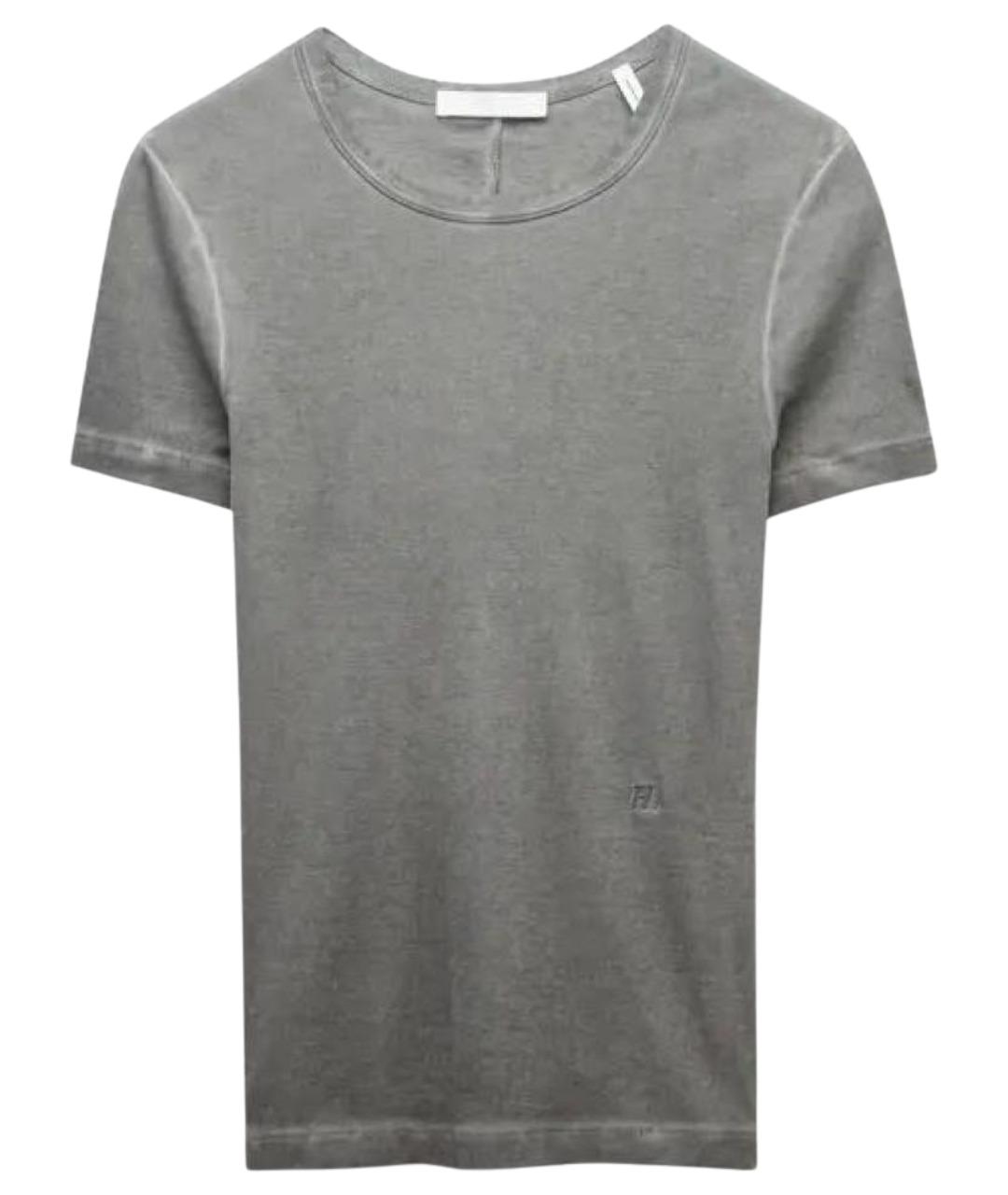 HELMUT LANG Серая хлопковая футболка, фото 1