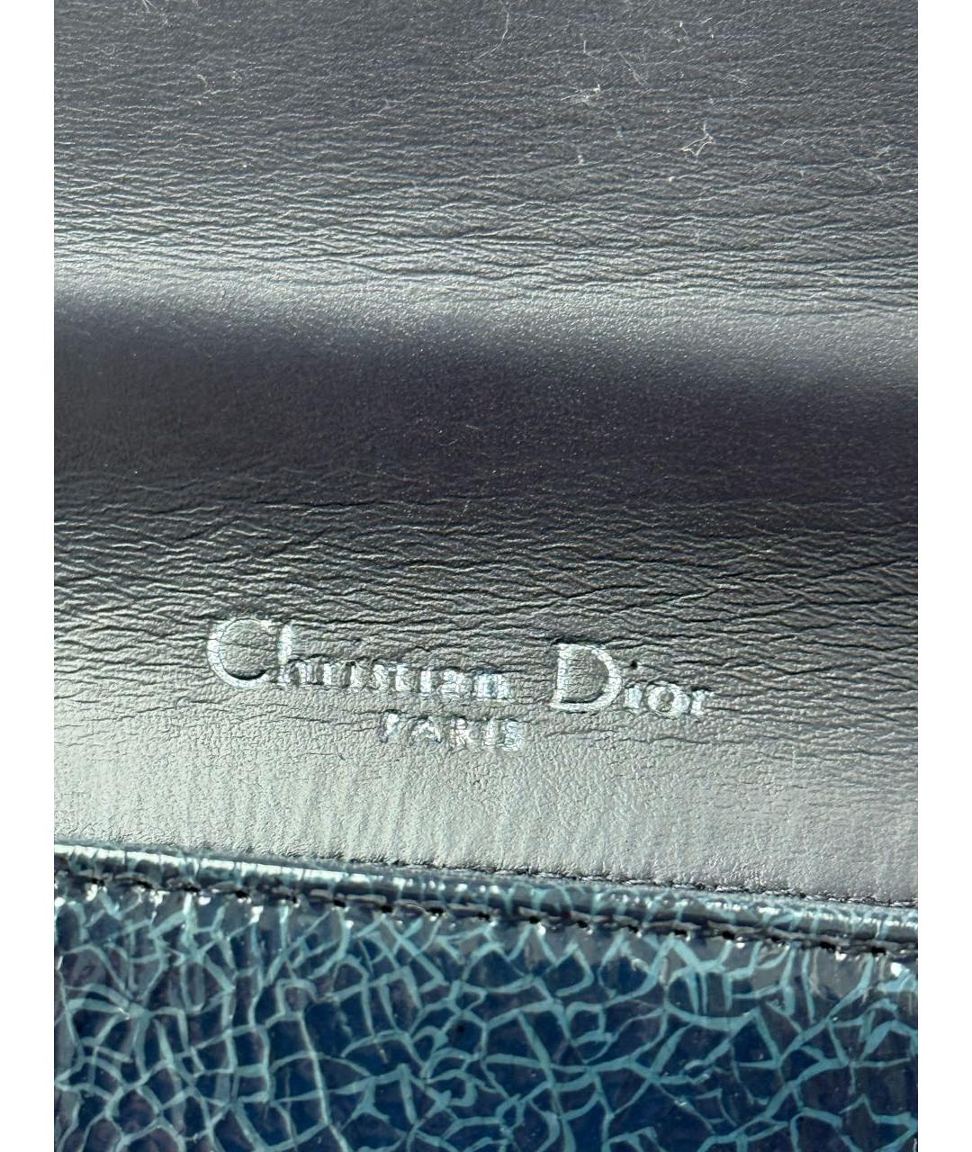 CHRISTIAN DIOR Синяя сумка тоут из лакированной кожи, фото 8